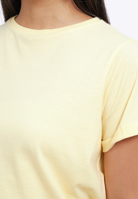 Loose T-Shirt with Roll Up Sleeve
