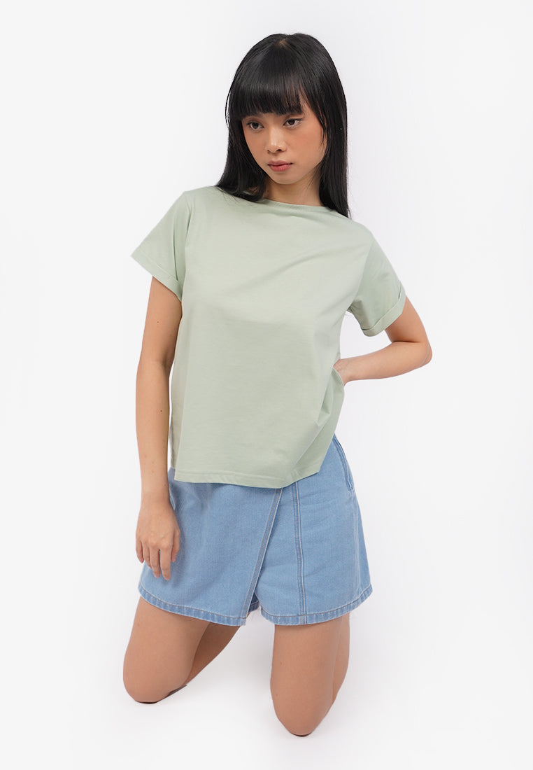 Roll Up Short Sleeve T-Shirt Sage
