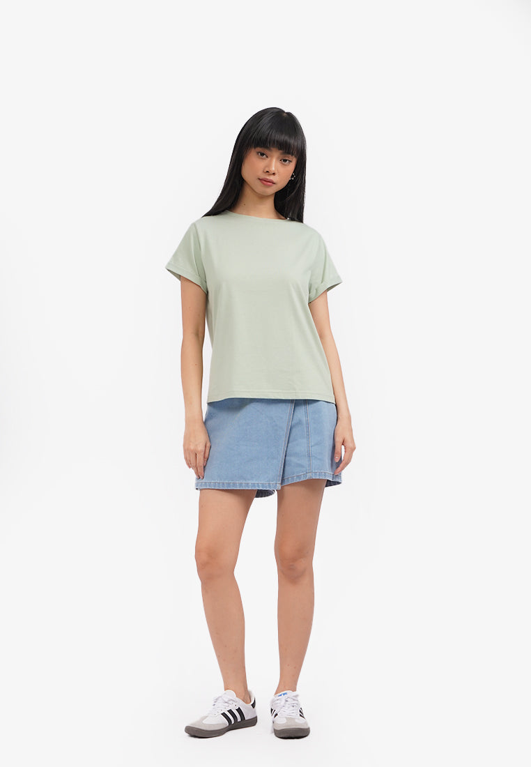 Roll Up Short Sleeve T-Shirt Sage
