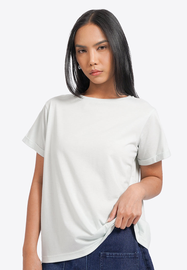 Roll Up Sleeve Loose T-Shirt