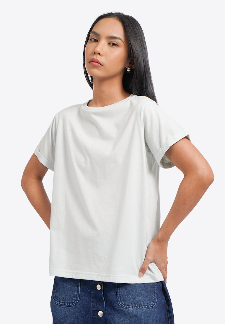 Roll Up Sleeve Loose T-Shirt