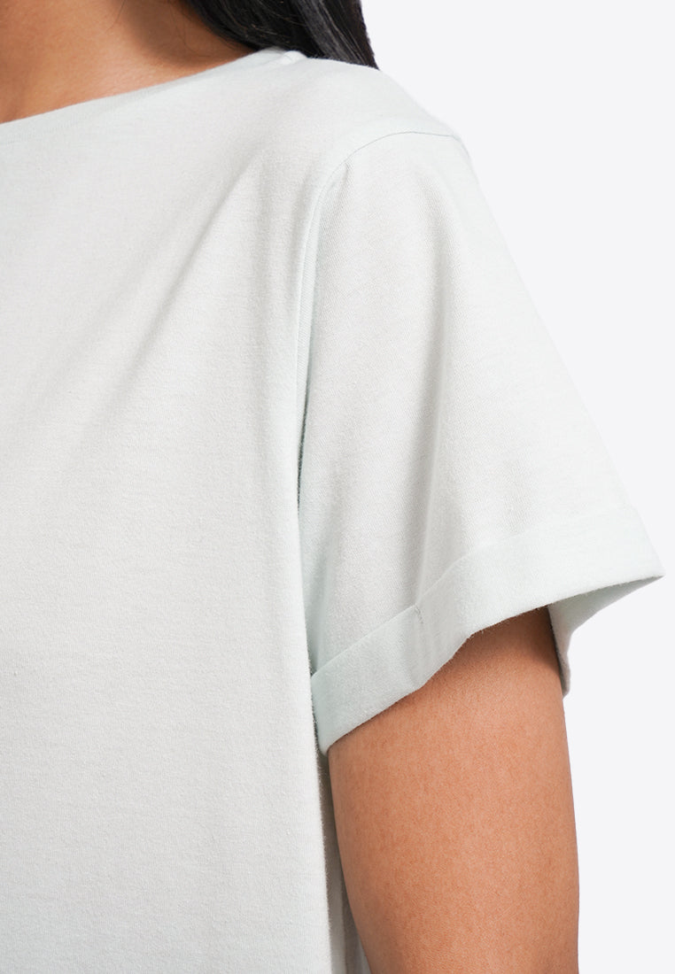 Roll Up Sleeve Loose T-Shirt