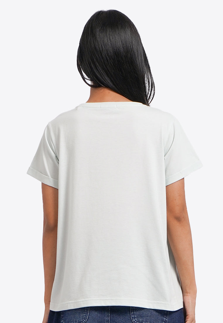 Roll Up Sleeve Loose T-Shirt