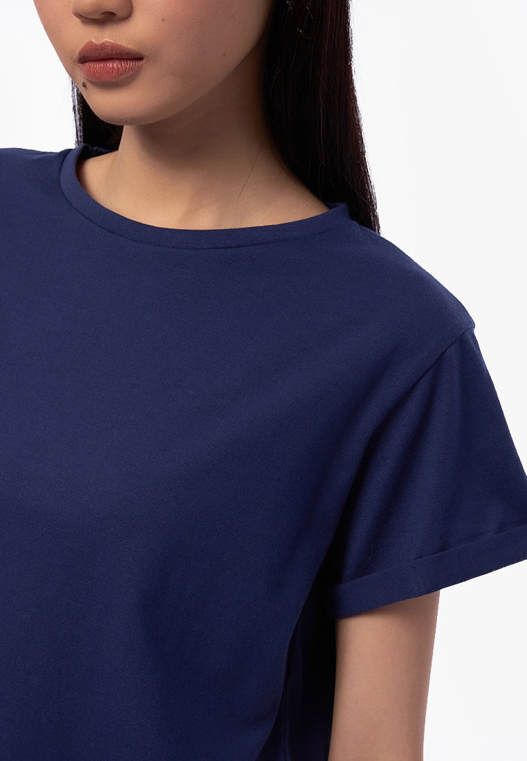 Basic Short Sleeve Loose T-Shirt Navy
