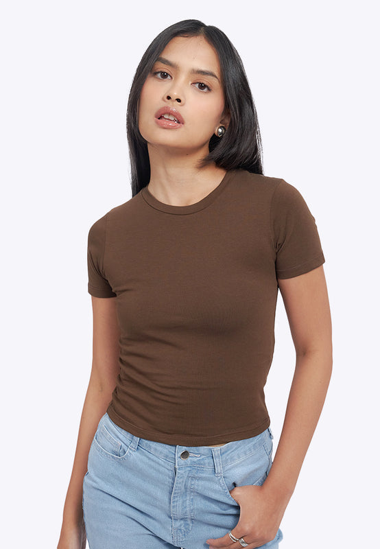 Short Sleeve Basic Fitted T-Shirt