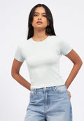Basic Short Sleeve Fitted Crop T-Shirt