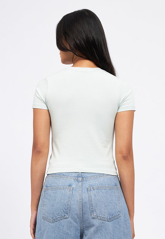 Basic Short Sleeve Fitted Crop T-Shirt