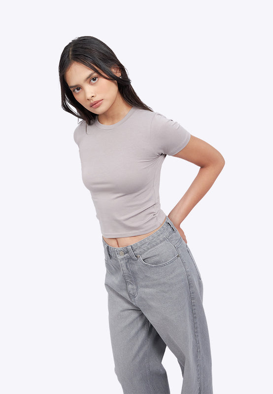 Short Sleeve Basic Fitted T-Shirt