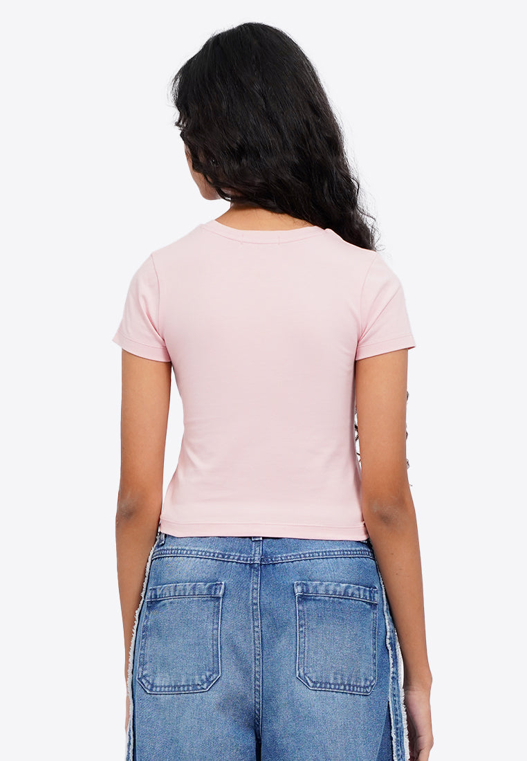 Basic Fitted Crop T-Shirt