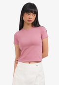 Basic Short Sleeve Fitted T-Shirt Pink