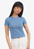 Basic Short Sleeve Fitted T-Shirt Blue