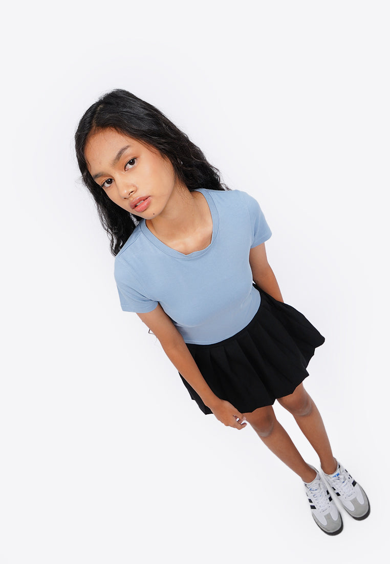 Basic Fitted Crop T-Shirt