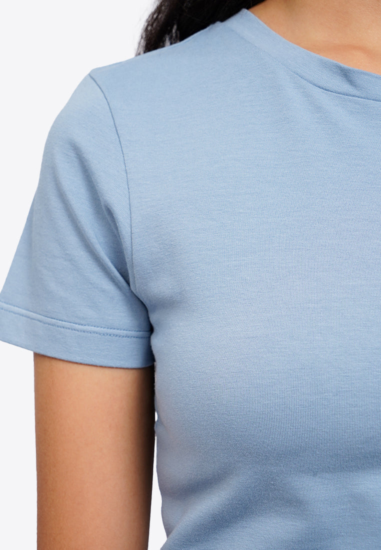 Basic Fitted Crop T-Shirt