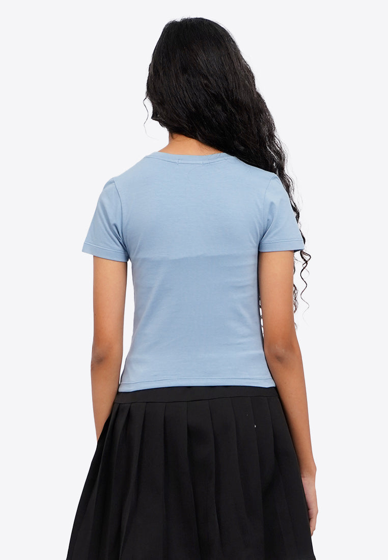Basic Fitted Crop T-Shirt