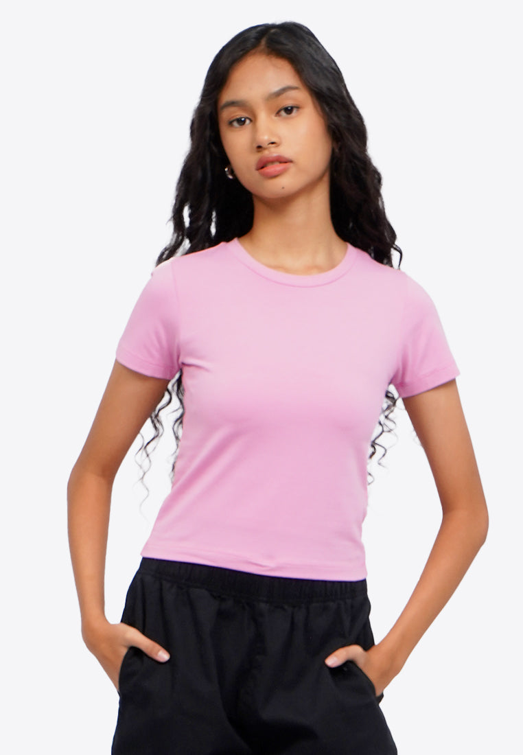 Basic Fitted Crop T-Shirt