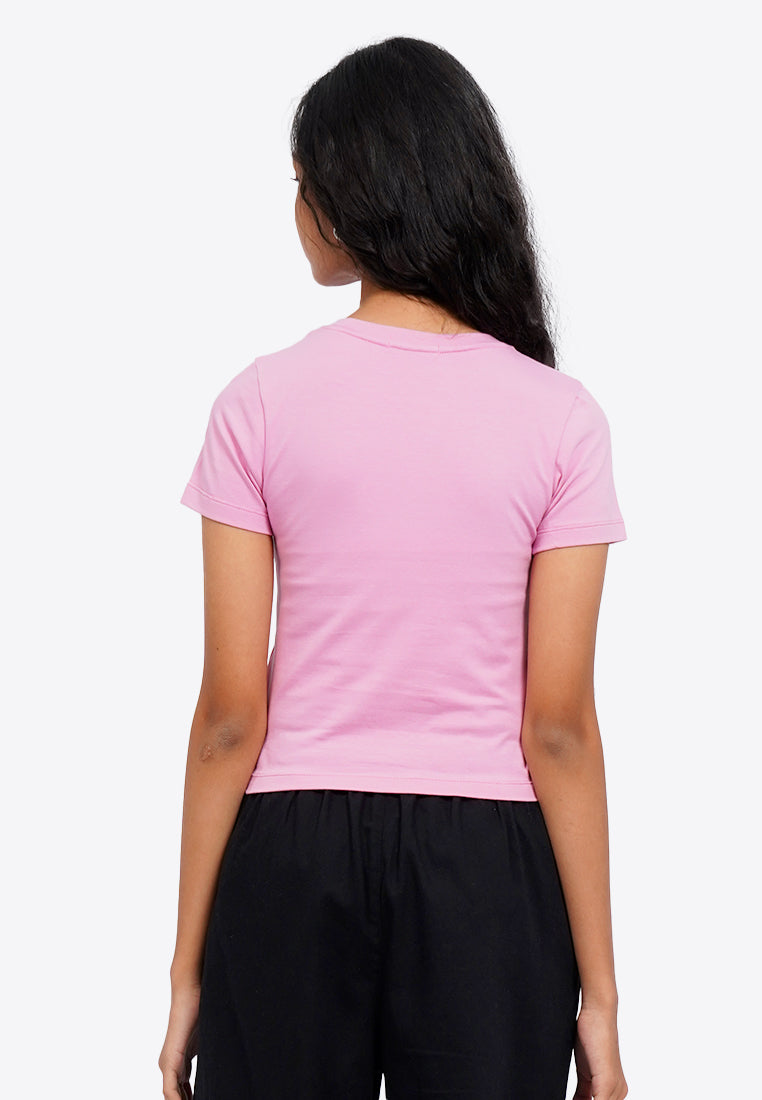 Basic Fitted Crop T-Shirt