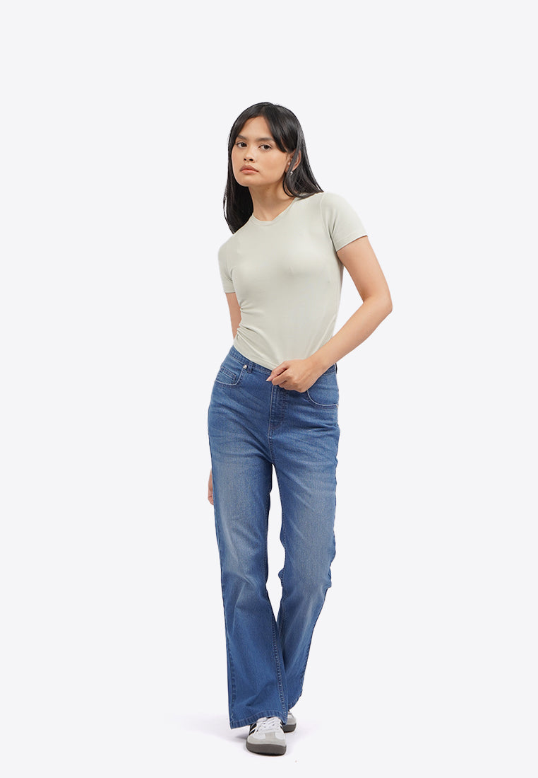 Short Sleeve Fitted Crop T-Shirt