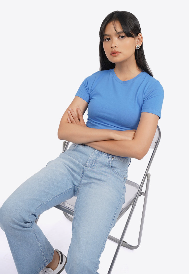 Short Sleeve Fitted Crop T-Shirt