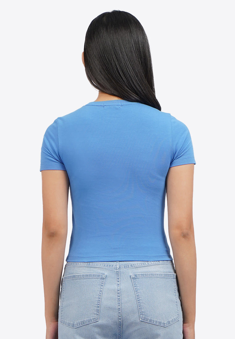 Short Sleeve Fitted Crop T-Shirt