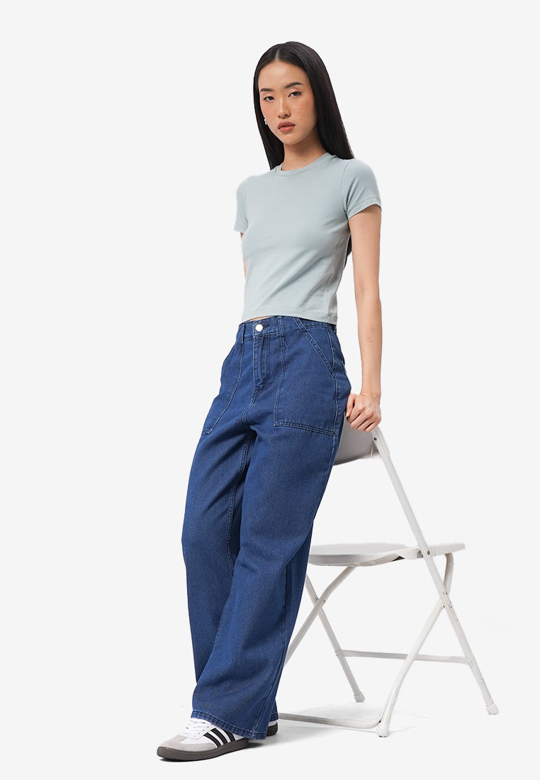 Short Sleeve Fitted Crop T-Shirt