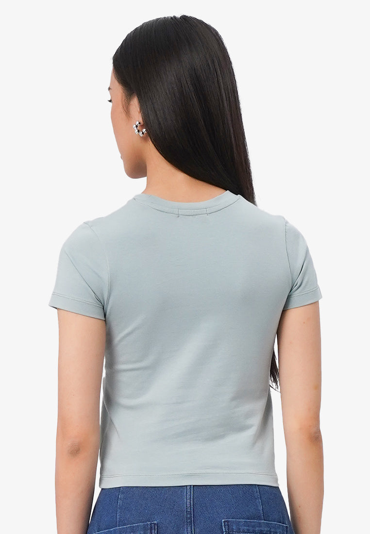 Short Sleeve Fitted Crop T-Shirt