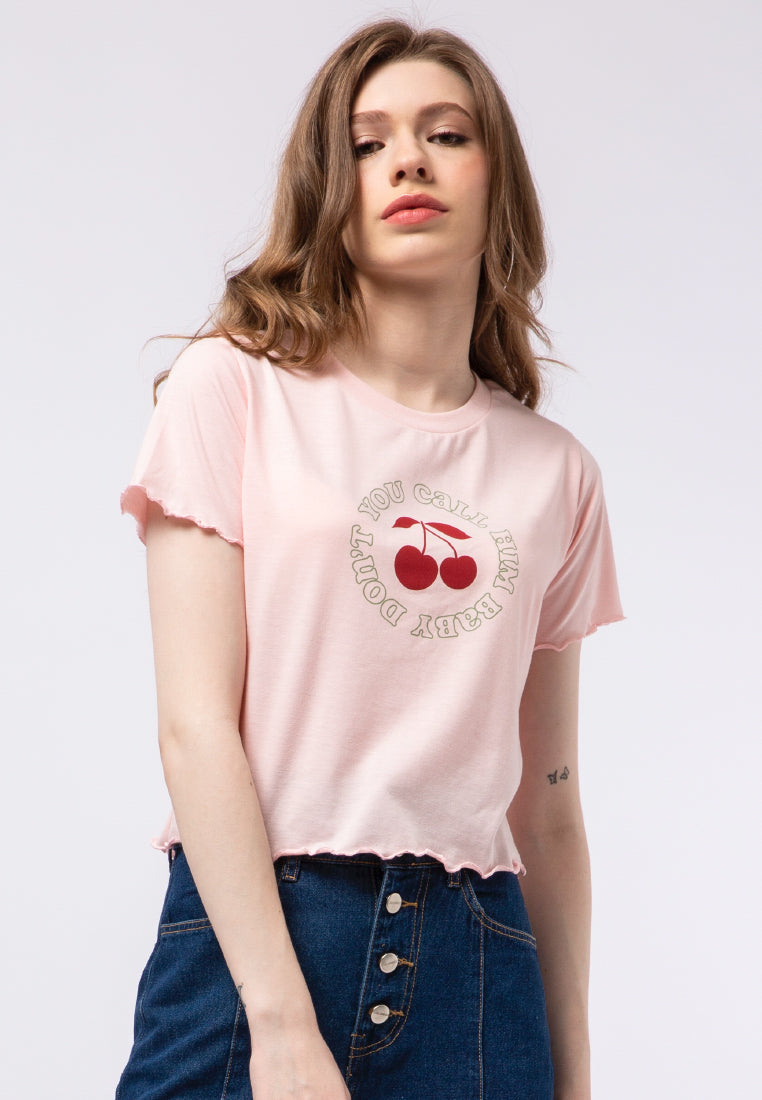 Graphic Short Sleeve Crop T-shirt