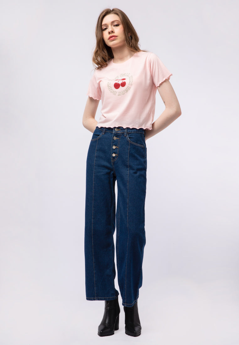 Graphic Short Sleeve Crop T-shirt