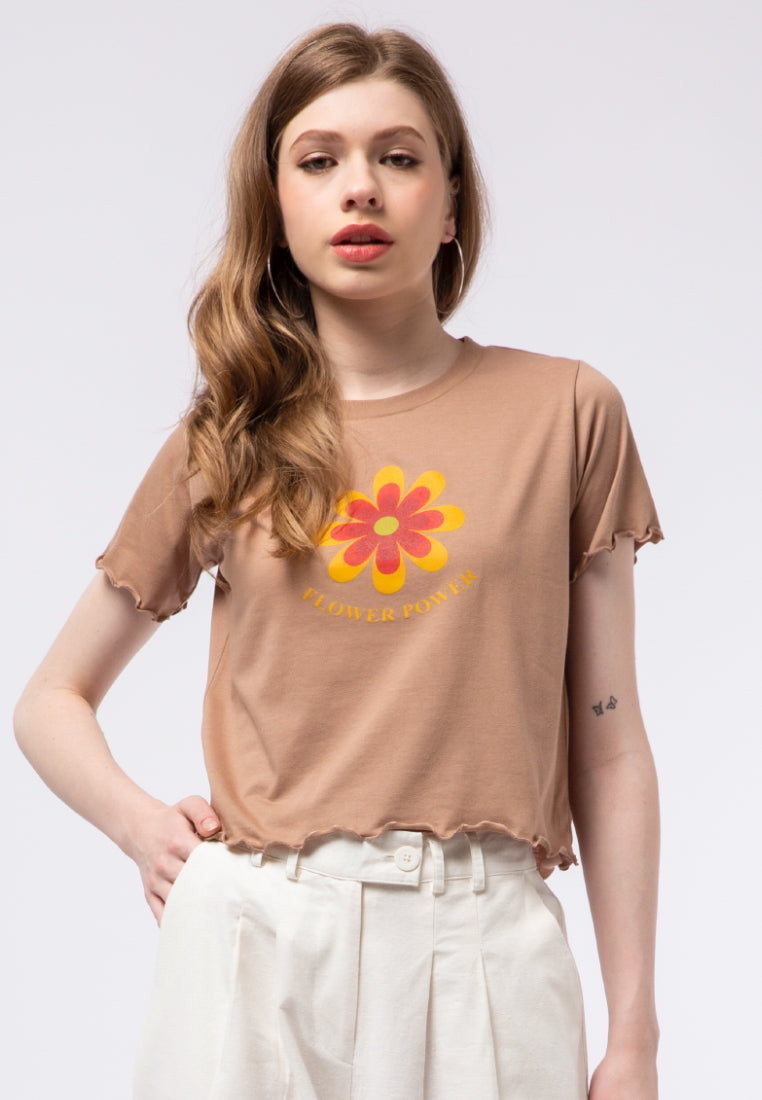 Graphic Short Sleeve Crop T-shirt