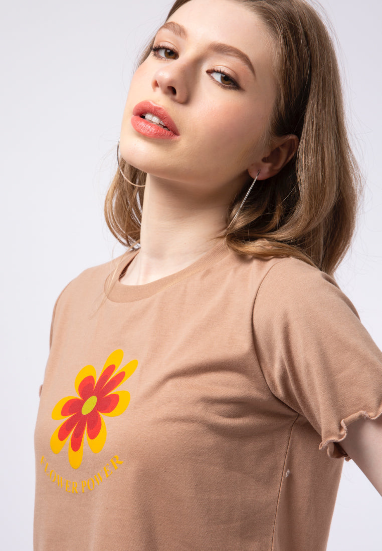Graphic Short Sleeve Crop T-shirt