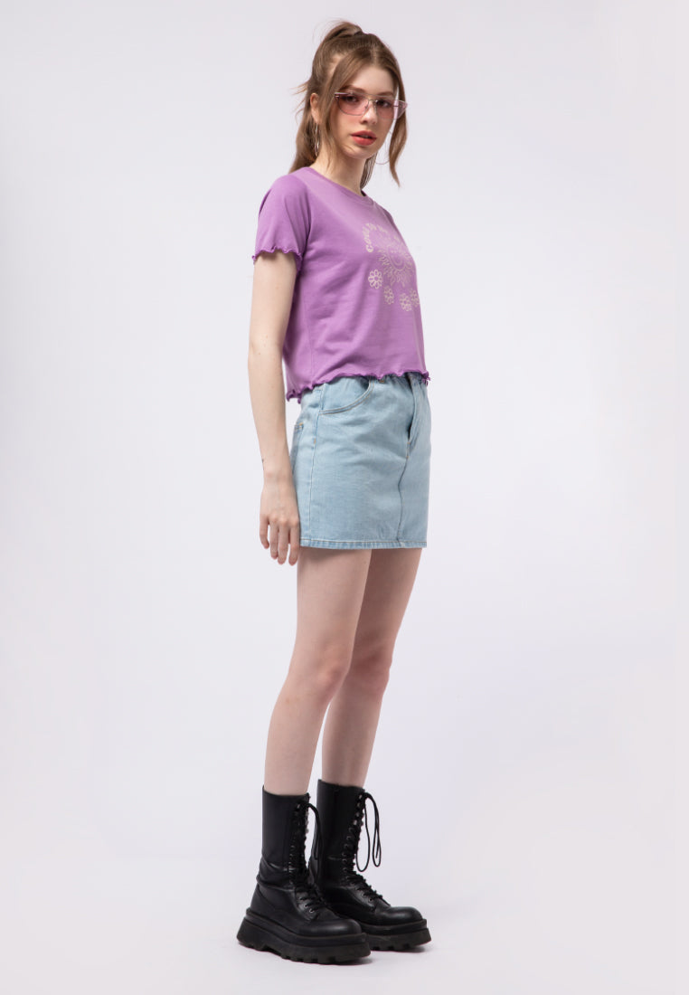 Graphic Short Sleeve Crop T-shirt