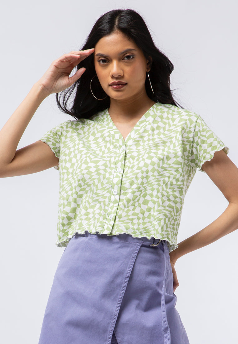 Button Up Printed T-shirt