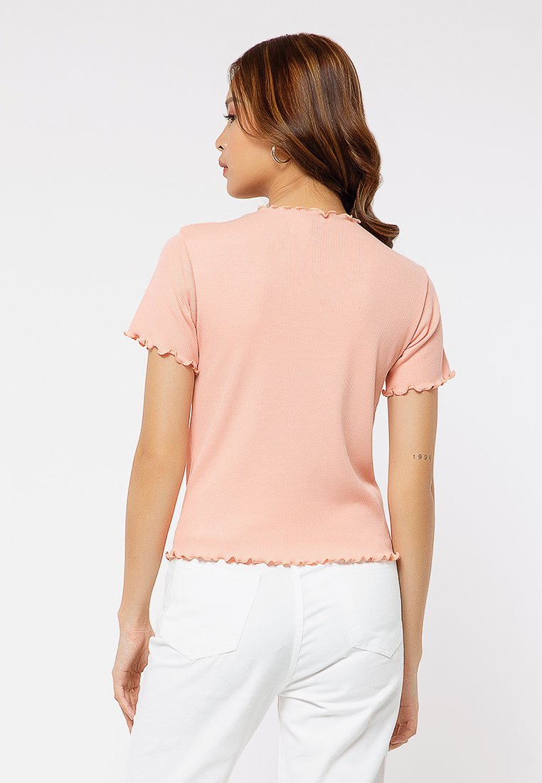 Rib Crop Printed T-shirt