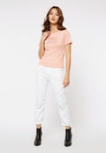 Rib Crop Printed T-shirt