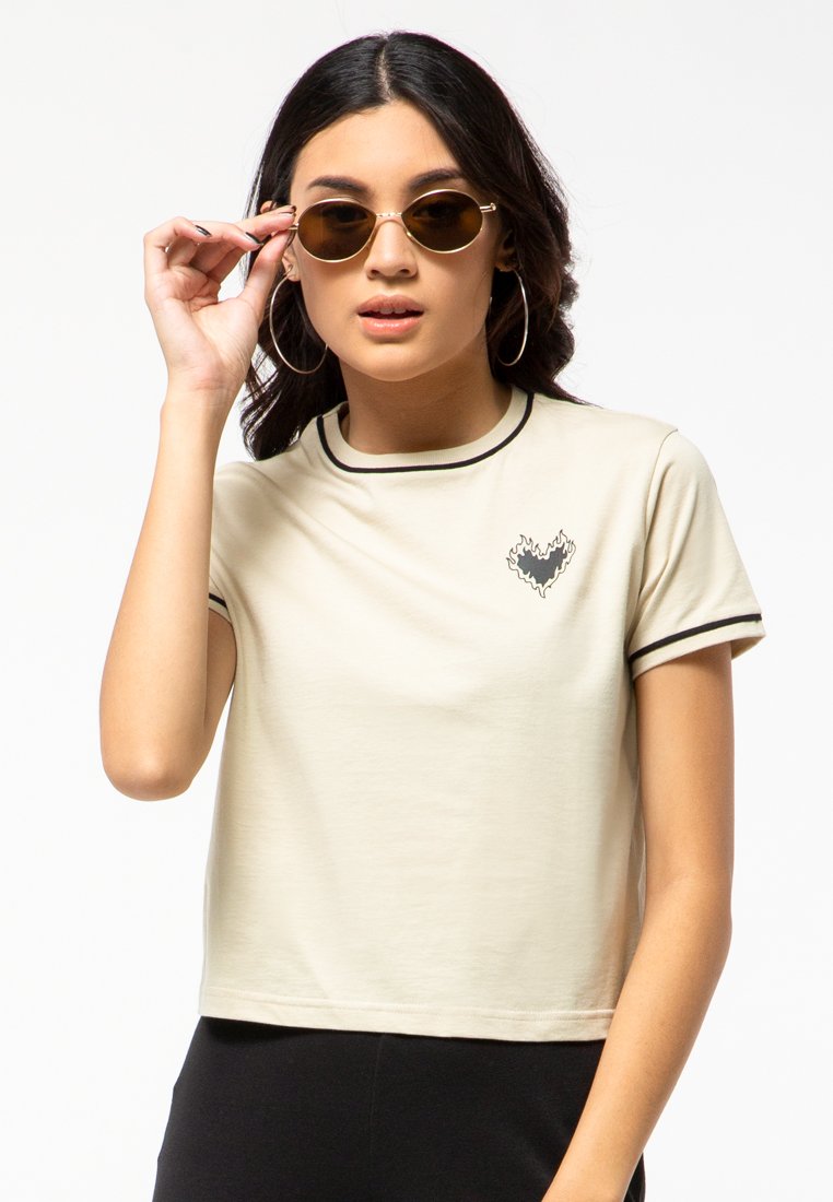 Khaki T-Shirt with Print
