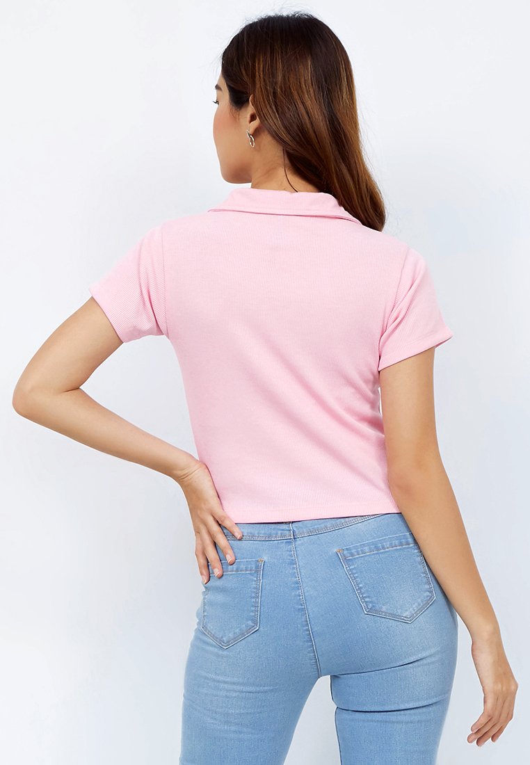 Ribbed V-neck Top