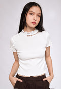 Rib Short Sleeve Crop Top