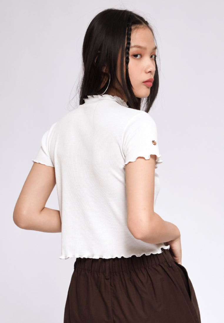 Rib Short Sleeve Crop Top
