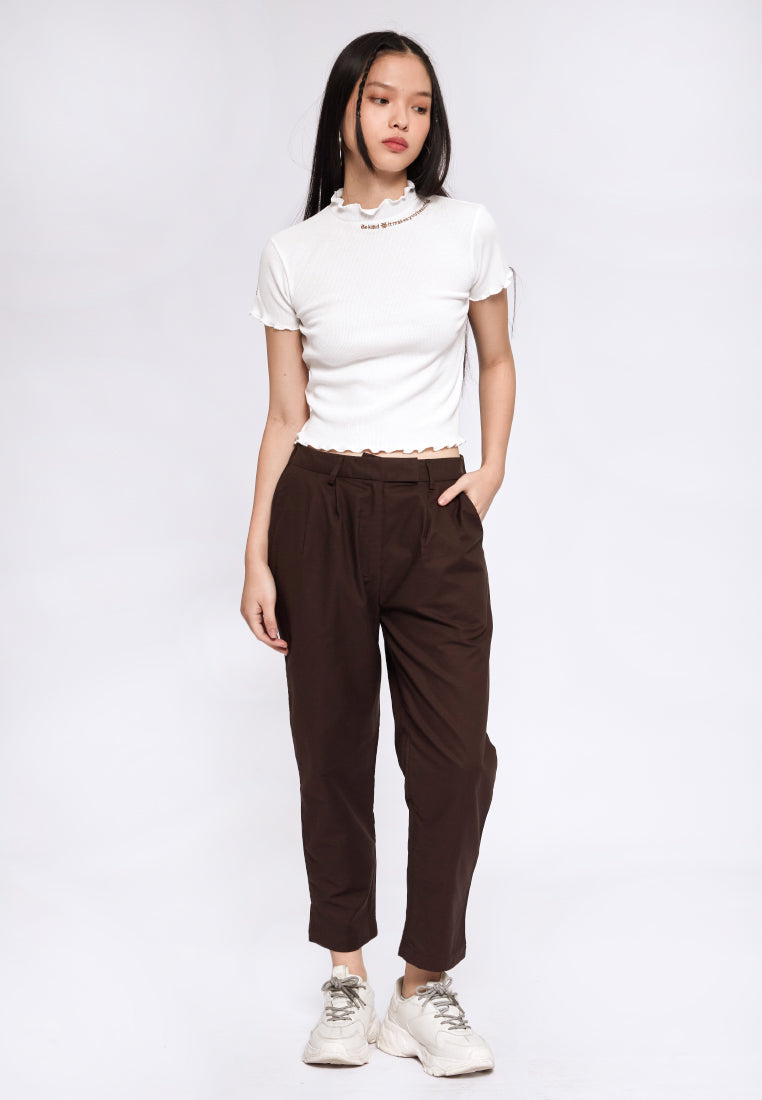 Rib Short Sleeve Crop Top