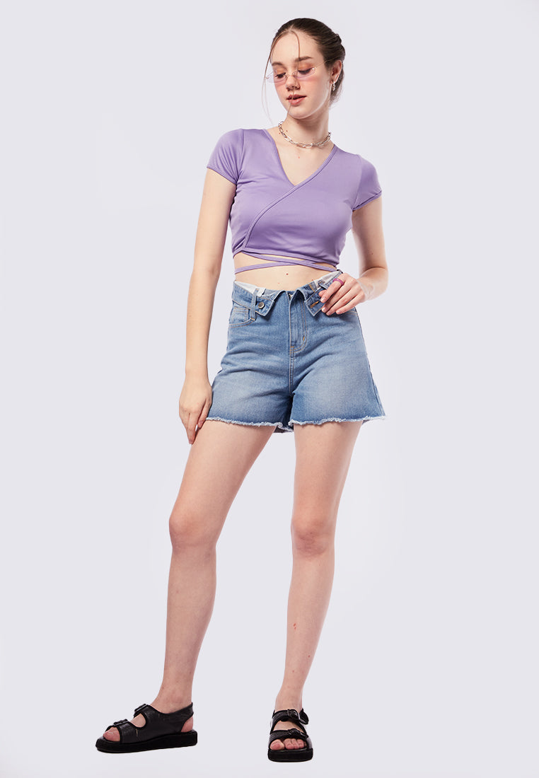 Tie Wrap Short Sleeve Top