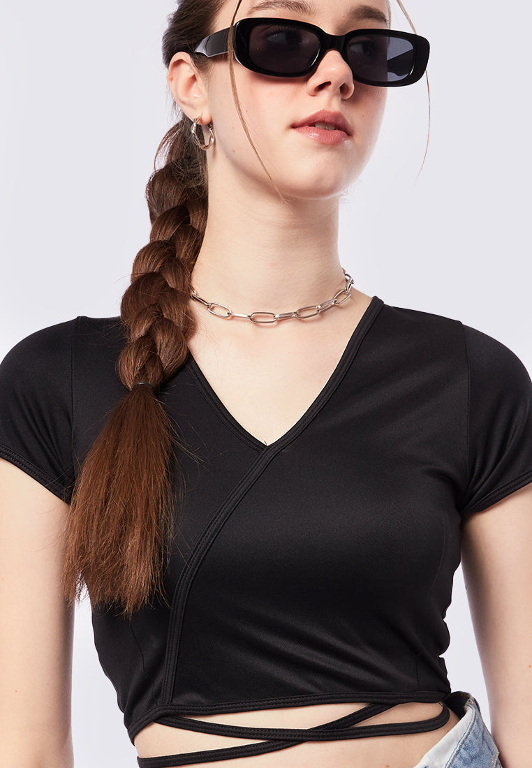 Tie Wrap Short Sleeve Top