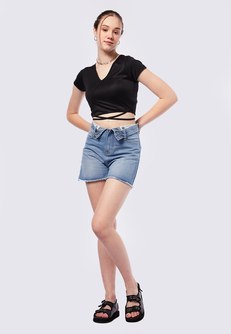 Tie Wrap Short Sleeve Top