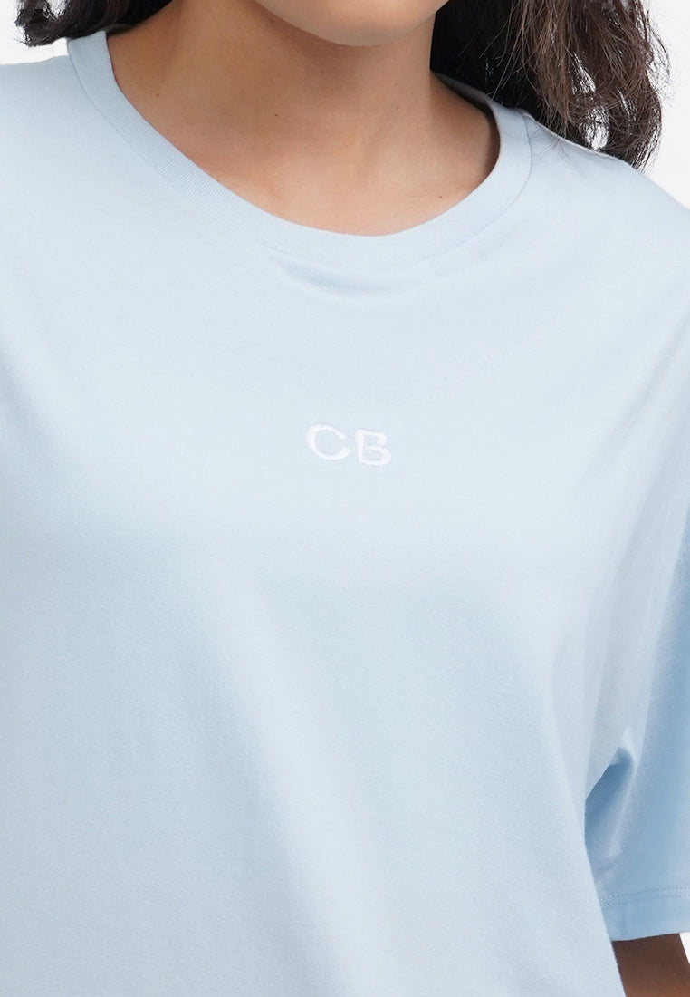 Oversized T-Shirt with Shoulder List L.Blue