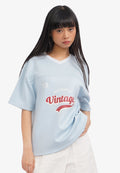 Oversized V-Neck T-Shirt L.Blue