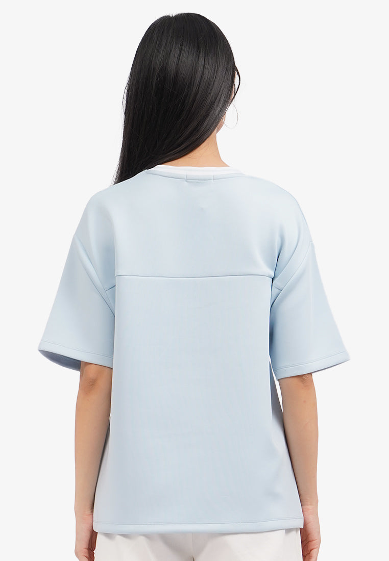 Oversized V-Neck T-Shirt L.Blue