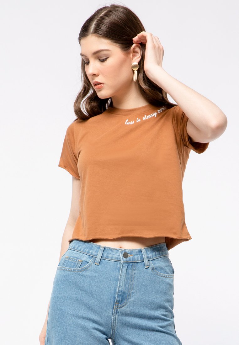 Unfinished Hem Short Sleeve T-shirt