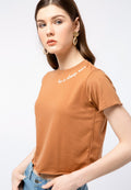 Unfinished Hem Short Sleeve T-shirt