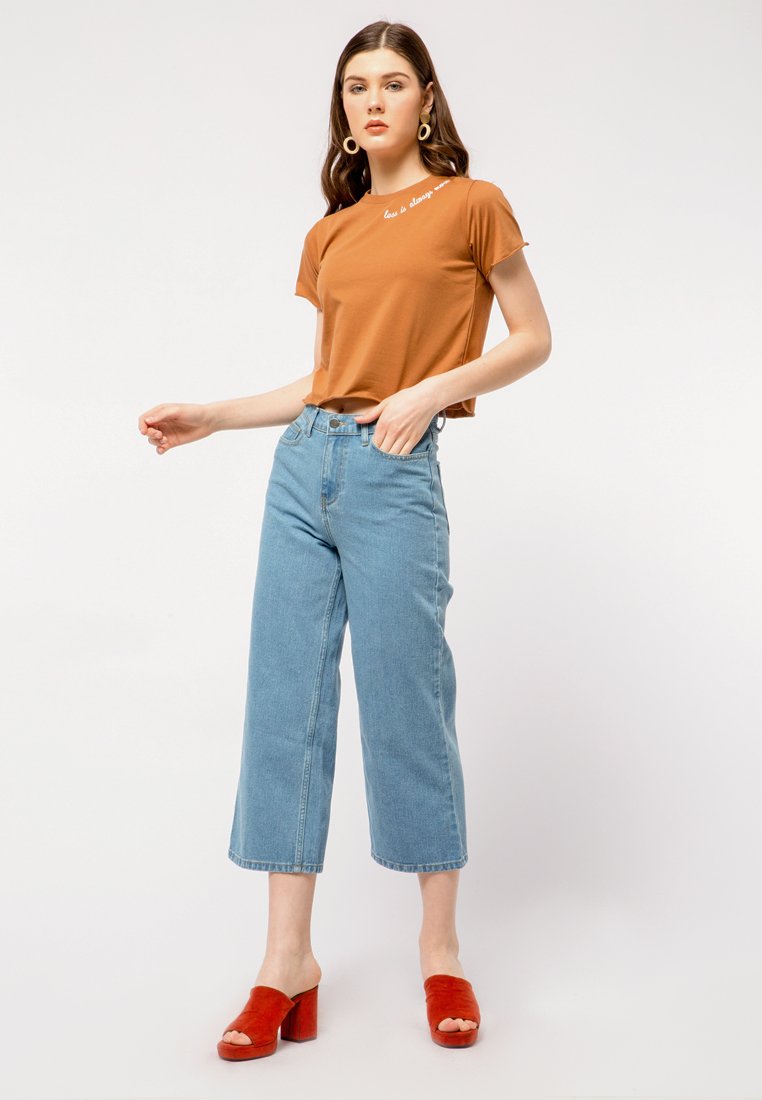 Unfinished Hem Short Sleeve T-shirt