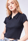 Polo Top with Zipper Details