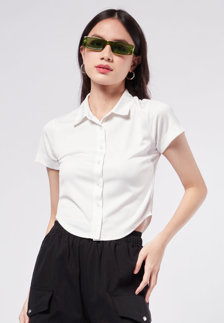 Short Sleeve Top with Round Hem