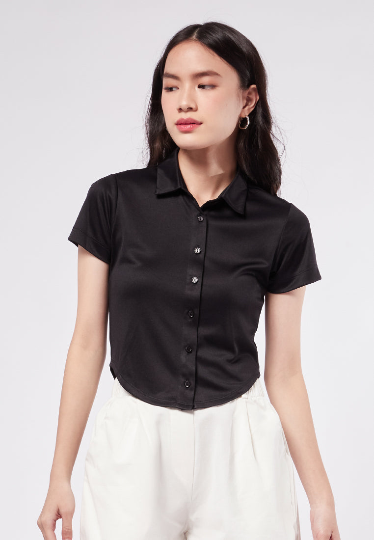 Short Sleeve Top with Round Hem